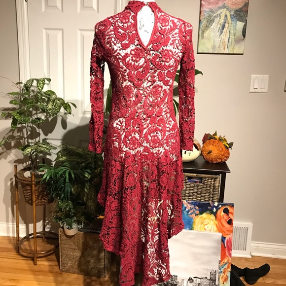 Lace High low floral long sleeve steampunk whimsgoth coastal cottage Victorian - Picture 4 of 6